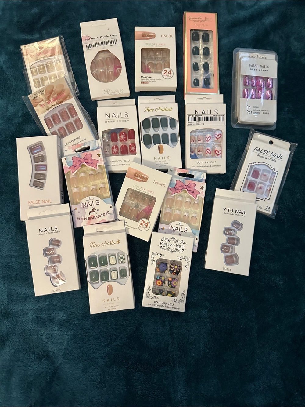SHEIN Assorted False Press-On Nails - Multi-Color Pack 19 sets. All new